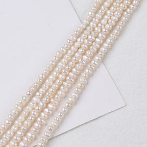 Wholesale 3-4mm Natural White Freshwater Pearl <b>String</b> Loose Pearl for DIY Necklace or <b>Bracelet</b> Spot From Zhuji - Product Image 5