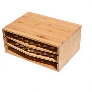 Soporte de Bambú de 2 Niveles para Cápsulas de Café con Diseño Desmontable, Compatible con Cápsulas Keurig K-Cup, para Cocina, Oficina, Sala de Estar - Product Image 1