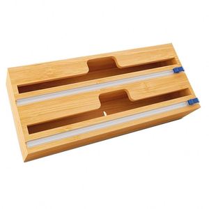 <b>Kitchen</b> Drawer Organizer <b>Wrap</b> Dispenser 2 in 1 <b>Wrap</b> Dispenser with Cutter and Labels - Product Image 3