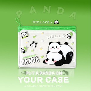 Juego de organizador con estampado de Panda de 4 piezas: Estuche <span class=keywords><strong>para</strong></span> lápices <span class=keywords><strong>para</strong></span> estudiantes, bolsa de almacenamiento de juguetes, soporte <span class=keywords><strong>para</strong></span> cosméticos y <span class=keywords><strong>etiqueta</strong></span> con nombre - Product Image 5