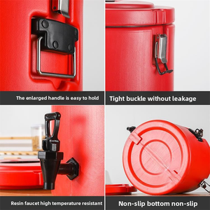 Горячая распродажа: Набор из 5 прочных металлических термоконтейнеров для кемпинга, 10-15-20-30-40 л, круглые термобоксы - Product Image 3