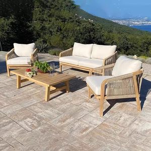 Ensemble de salon de jardin et de salle à manger extérieur, meubles en bois de style scandinave pour balcons en plein air et détente pour hôtels et maisons - Product Image 3