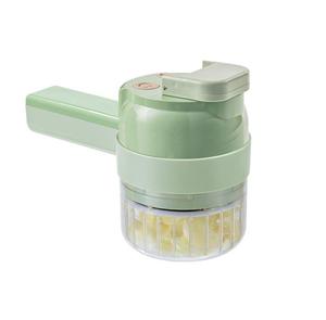 Cortador de Verduras Eléctrico Multifuncional 4 en 1, Picador de Ajo de Plástico con Funciones de Rebanado, Prensado y Mezcla - Product Image 1