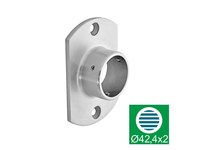 Base de fixation oblongue en acier inoxydable SS316 finition satinée 75 mm pour main courante extérieure moderne, accessoires de rampe en verre et escalier