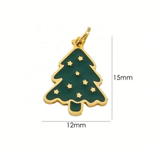 Bijoux personnalisés en gros, pendentifs et breloques en acier inoxydable plaqué or, breloques en émail coloré, breloques d'Halloween, breloques de Noël, breloques DIY - Product Image 5