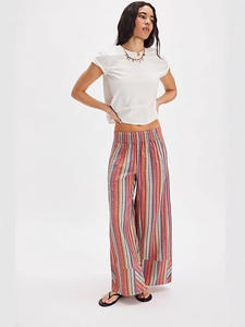 2025 <span class=keywords><strong>pantalones</strong></span> de pierna ancha a rayas para mujer, cintura alta, adelgazantes, sueltos, informales, para primavera y otoño, Estilo Europeo Americano transfronterizo - Product Image 2
