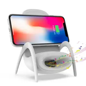 Wireless Charger for IPhone for Samsung 2 In 1 Supply All Cell Phones with Music Speaker Chair Shape Wireless Charger Stand