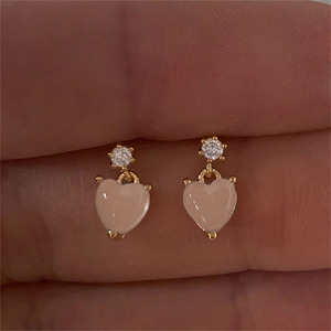 ROXI Boucles d'oreilles pour femmes en argent sterling 925 avec pendentif en forme de cœur rose serti de zircon - Product Image 6