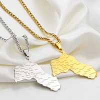 Colliers pendentifs kurdes tendance en acier inoxydable de 5 cm, grande taille, pour femmes et hommes # 270621