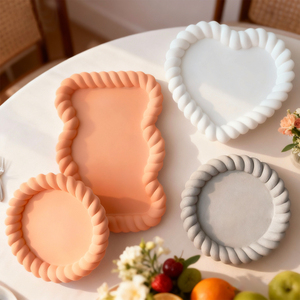 Tình yêu hình dạng Silicone khuôn Xoắn cạnh gai dây xi măng thạch cao đế lót ly khuôn mẫu tự làm pha lê nhựa nhỏ giọt khay thạch cao khuôn bán buôn - Product Image 5