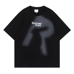 T-shirt 100 % coton de marque streetwear tendance, imprimé lettres abstraites effet éclaboussures rétro, manches courtes, respirant, anti-boulochage, été - Product Image 4