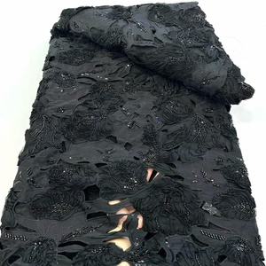 5 Yardas de Tela de Encaje Africano con Cuentas de <span class=keywords><strong>Guipur</strong></span> <span class=keywords><strong>para</strong></span> <span class=keywords><strong>Vestido</strong></span> de Fiesta de Boda - Product Image 4