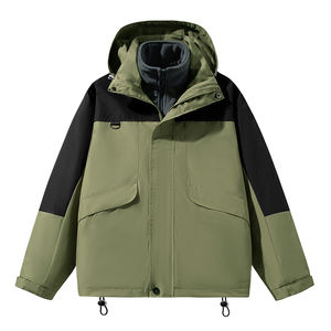 Logo personnalisé Nouvelle veste et salopette trois-en-un démontables pour l'automne et l'hiver, avec doublure en velours épais et coupe-vent. - Product Image 4