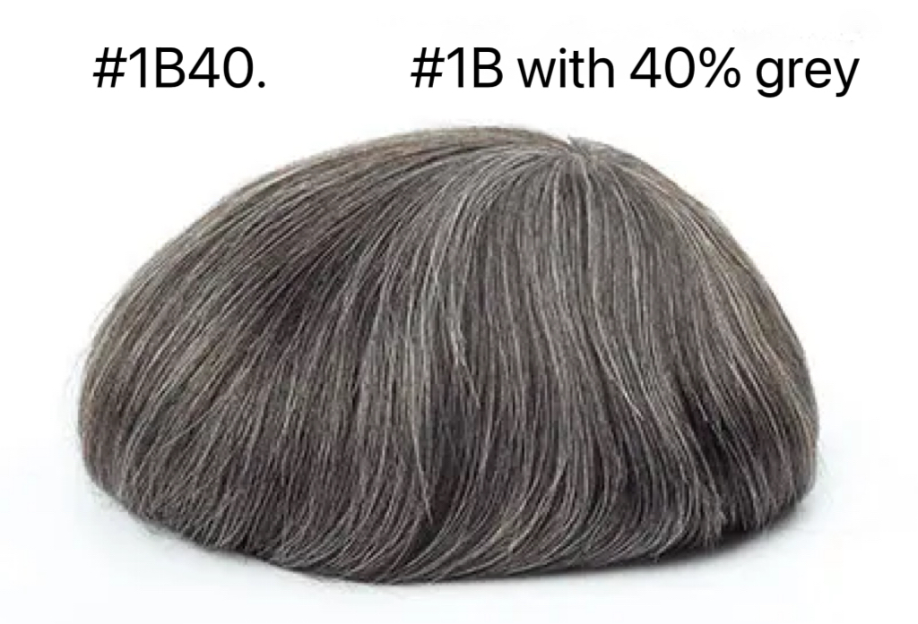 #1B40-Cheveux gris synthétiques