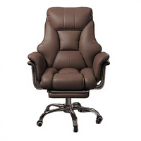 Chaise de bureau ergonomique pivotante réglable de direction, moderne, confort premium pour longues heures, avec support lombaire, en cuir PU, pour chambre à coucher