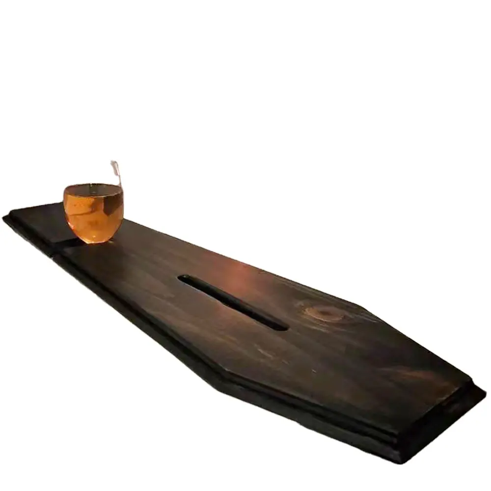 Mesa de baño en forma de ataúd, bandeja de madera para bañera con soporte de cristal de vino, bandejas de baño, estante para baño de lujo