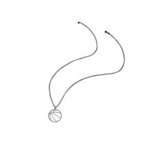 Nueva <span class=keywords><strong>serie</strong></span> deportiva para hombres y mujeres, accesorios de Hip-Hop de acero inoxidable, colgante geométrico de baloncesto, collar de clavícula a la moda - Product Image 5