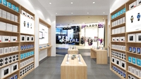 Présentoir d'accessoires de téléphonie mobile ROYAL avec éclairage LED et comptoir en verre pour centres commerciaux de luxe