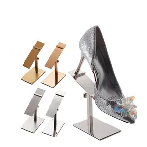 Ayakkabı mağazası kadın ayakkabısı kaldırma paslanmaz çelik ekran standı desteği ayakkabı tutucu vitrin rafı