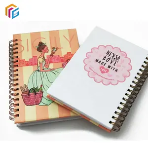 Print Custom Hardcover Spiraal Gebonden Spoel Grafiek Foto Tekening Notebooks Leuke Meisje Journals Met Blanco Pagina 'S