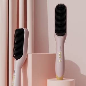 Peigne électrique 2 en 1 pour hommes, <span class=keywords><strong>lisseur</strong></span> et fer à friser, brosse à lisser à ions négatifs et brosse à boucler la <span class=keywords><strong>barbe</strong></span>. - Product Image 3