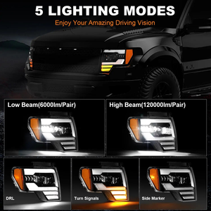 Phare LED DRL Plug and Play pour Raptor F150 2009-2014, accessoires automobiles, 60W 6000K, ajustement universel, 12V, homologué DOT - Product Image 6