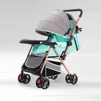 2025 nouveau chariot à un bouton de poussette de bébé pliable en lin léger pour 0-3 ans pour s'asseoir et s'allonger