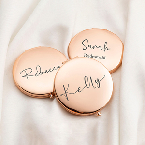 Miroir de Maquillage de Poche Pliant Double Face Personnalisé pour Femme - Idéal Cadeau de Mariage - Product Image 3