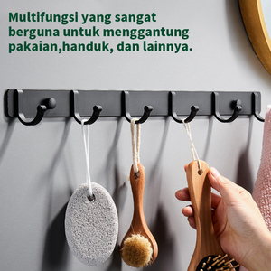 Pano.V New High Quality Space Aluminum Hanging Clothes 4/6 Plain Finish <b>Bathroom</b> Toilet Door Back Row Hanger <b>Hook</b> - Product Image 2