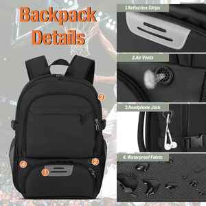 Basketball Backpack Large Sports Equipment Bag with Ball <b>Holder</b> & <b>Shoe</b> Compartment, Sport Bags for Basketball - Product Image 3
