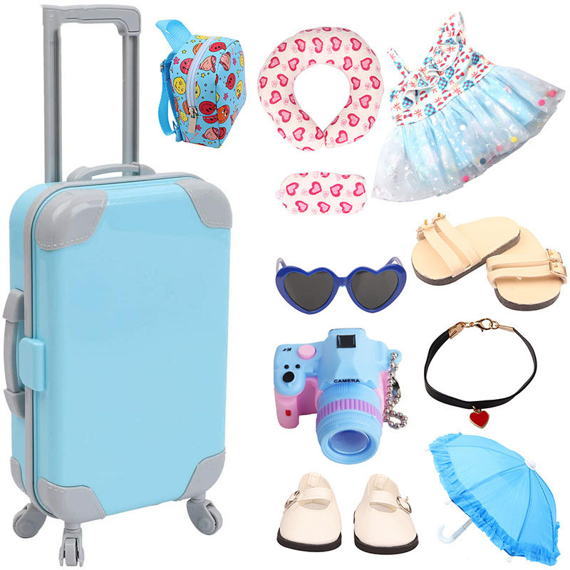 9-teiliges Sommerkleider-Set Für 11,5 Zoll Puppen - Inkl. Koffer, Schuhe & Accessoires