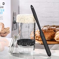 Ustensiles de cuisson 34 oz bocal de fermentation en verre transparent kit de pot de démarrage de pain au levain avec spatule en silicone