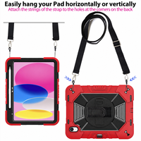Nouvelle arrivée, étui antichoc en silicone renforcé pour PC, voyage en famille avec béquille rotative à 360 degrés pour iPad 10e génération 2022/11e génération 2025