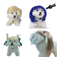 Perruques amusantes transfrontalières pour animaux de compagnie (chats et chiens) - Divers styles de dessins animés, accessoires de costume pour fêtes et vacances, en nylon, vente en gros et dropshipping