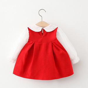 Vêtements de Nouvel An pour bébé, mini robes pour enfants, robes de princesse rouges pour filles, provenant de la vente en gros - Product Image 3