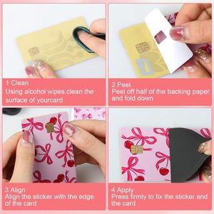 Ensemble de protections pour cartes de crédit avec motif d'animaux de dessin animé, autocollants pour cartes de débit <span class=keywords><strong>Hello</strong></span> <span class=keywords><strong>Kitty</strong></span> pour décorer les cartes des femmes - Product Image 4
