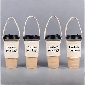 Benutzer definierter Druck Logo Becher Becher halter Leinwand Tasche Blase Tee Milch Kaffee Baumwolle Leinwand Tasse Hülle - Product Image 3