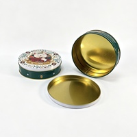 Boîte en métal ronde personnalisée avec logo, plateau intérieur amovible, boîte à biscuits en fer blanc de qualité alimentaire pour bonbons et chocolats, vente en gros