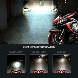 Accesorios de bicicleta de motor motocicleta modificada Led <span class=keywords><strong>H4</strong></span> faro Angel Eyes Mini luz de conducción Universal 12V foco antiniebla - Product Image 4