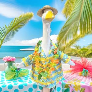 Camisa Hawaiana Americana Personalizada de Fábrica 2026, Bikini de 23 Pulgadas con Estampado Tropical de Ganso para Decoración, de Poliéster - Product Image 1