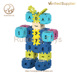 Ensemble de blocs en plastique ABS bricolage pour enfants jouet éducatif d'apprentissage STEM pour l'utilisation assemblée de la construction de l'alphabet <span class=keywords><strong>math</strong></span>ématique - Product Image 2