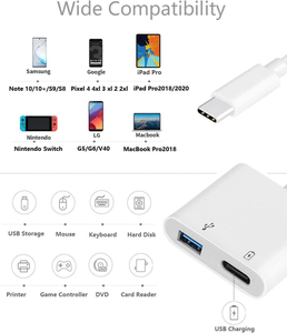USB <b>C</b> OTG Adapter with Power, 2 in 1 USB <b>C</b> to USB Female with 60W PD Charging Adapter Compatible with iPhone 15/15Pro, - Product Image 4