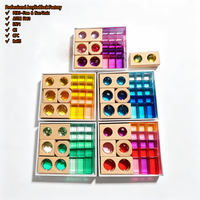 Jouets d'empilage Montessori pour enfants, blocs de construction en acrylique arc-en-ciel, mini blocs colorés en lucite, cubes transparents en bois