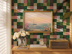 3D Mosaik Wandpaneel Massivholz Mosaikfliesen Kunst Hellgelbe Fliese Wie Holz Wandfliesen Innendekoration Flexible Fliese - Product Image 6