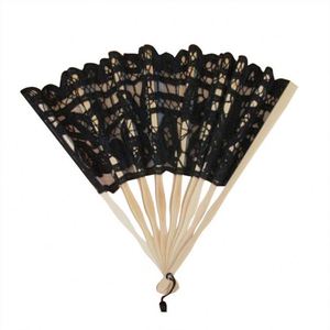 Abanico Plegable de Bambú Hecho a Mano de 23 cm, Abanico Personalizado para Novia de Boda, Abanico Español Bordado con Encaje, Ángel Tallado, Flor, Amor, Abanico Portátil - Product Image 4