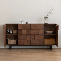 Buffet traditionnel de luxe en bois de couleur noyer, taille 180, console de rangement, table pour chambre à coucher et hôtel