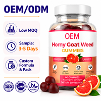 Complément Alimentaire en Gummies de Horny Goat Weed à Marque Blanche OEM, Saveur Pamplemousse, 60 Unités, Fournisseur en Gros Certifié GMP