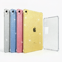 Étui transparent scintillant pour iPad A16 11e génération 2025 10e génération 2022 10,9'' – Coque de protection transparente en cristal mince avec coussin d'air en TPU souple