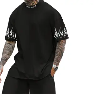 Streetwear Hip Hop DGT Benutzer definierte T-Shirt T-Shirt Logo Baumwolle Übergroße Grafik T-Shirt Digitaldruck Siebdruck T-Shirts für Männer
