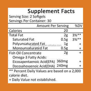 Capsule <span class=keywords><strong>di</strong></span> <span class=keywords><strong>Olio</strong></span> <span class=keywords><strong>di</strong></span> <span class=keywords><strong>Pesce</strong></span> Omega-3 <span class=keywords><strong>1000</strong></span> Mg, Integratore per la Salute del Cuore, Etichetta Privata OEM - Product Image 2